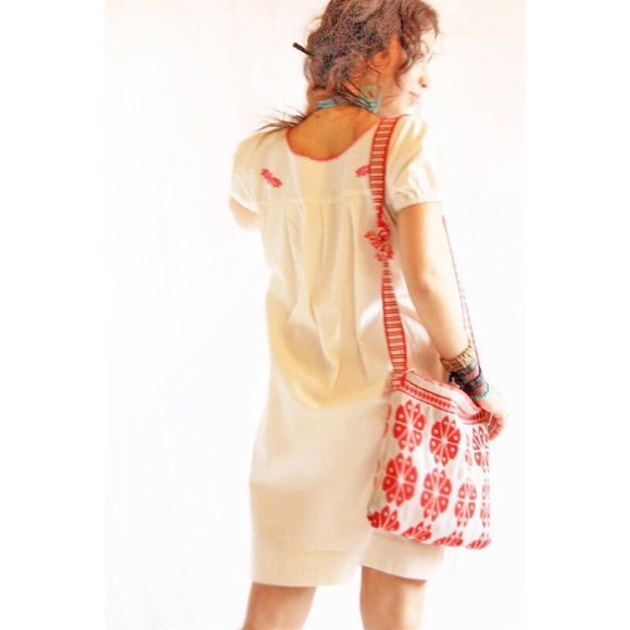 Mexican Dress Embroidered Boho Chic Peasant - Picture 3 of 3